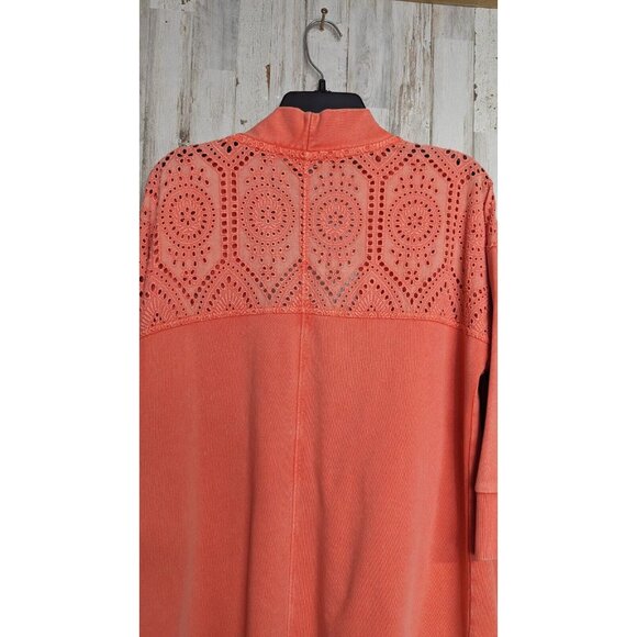 Soft Surroundings Ellie Topper Cardigan M Coral Reef Cottagecore Lagenlook - Picture 10 of 12